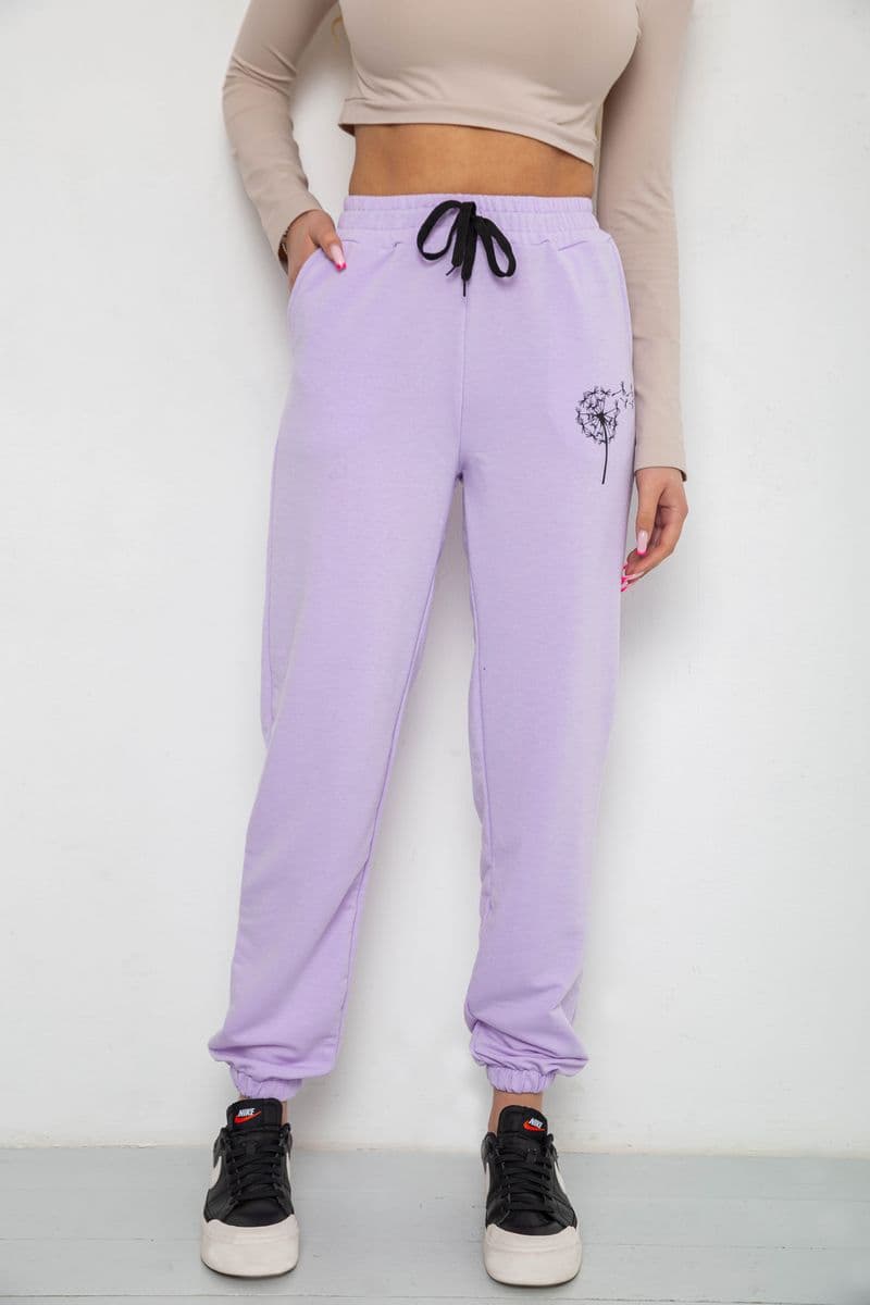 Спортивні штани жіночі, колір світло-бузковий, 238R121 - зображення 1