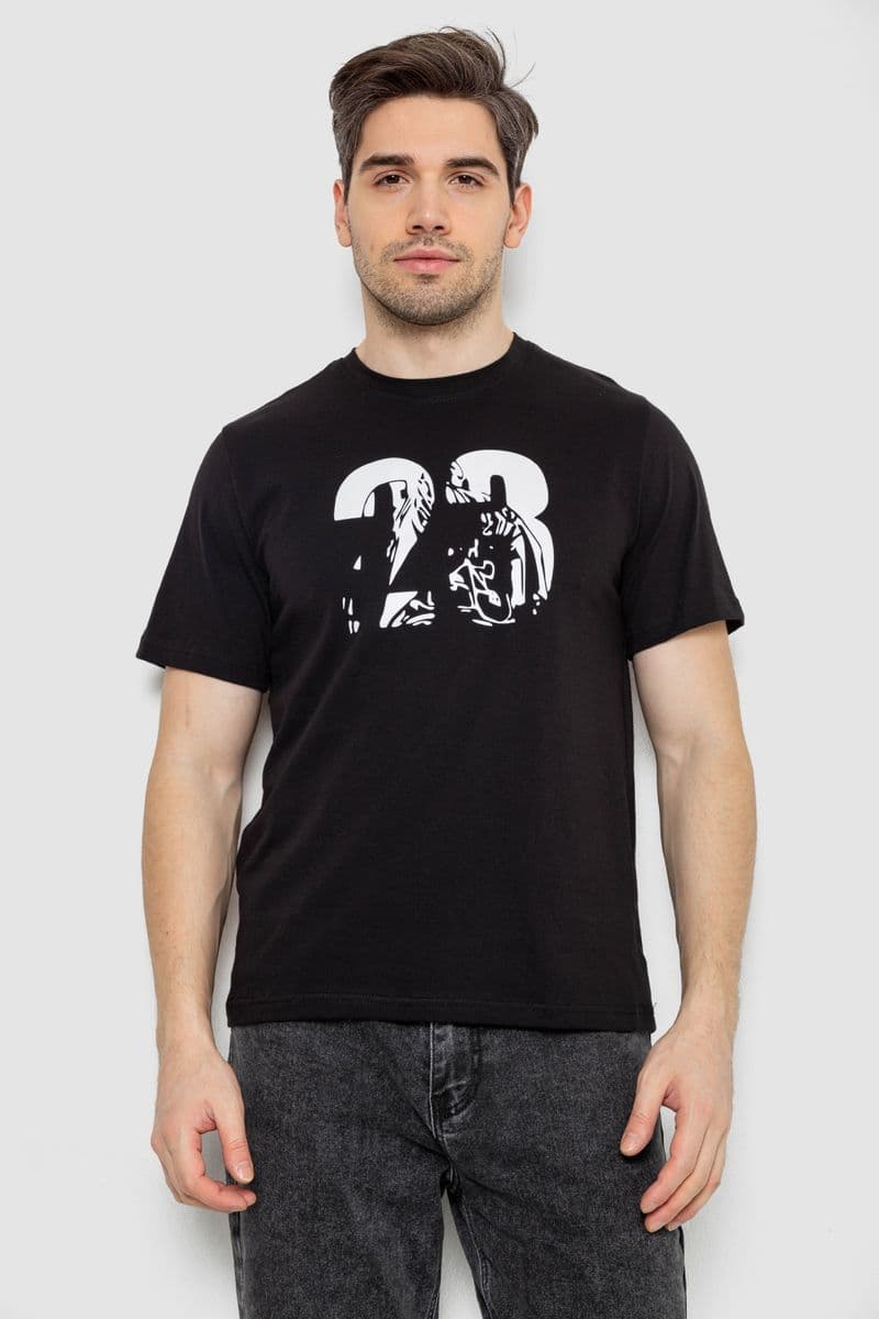 Футболка чоловіча з принтом, колір чорний, 241R1906 - зображення 1