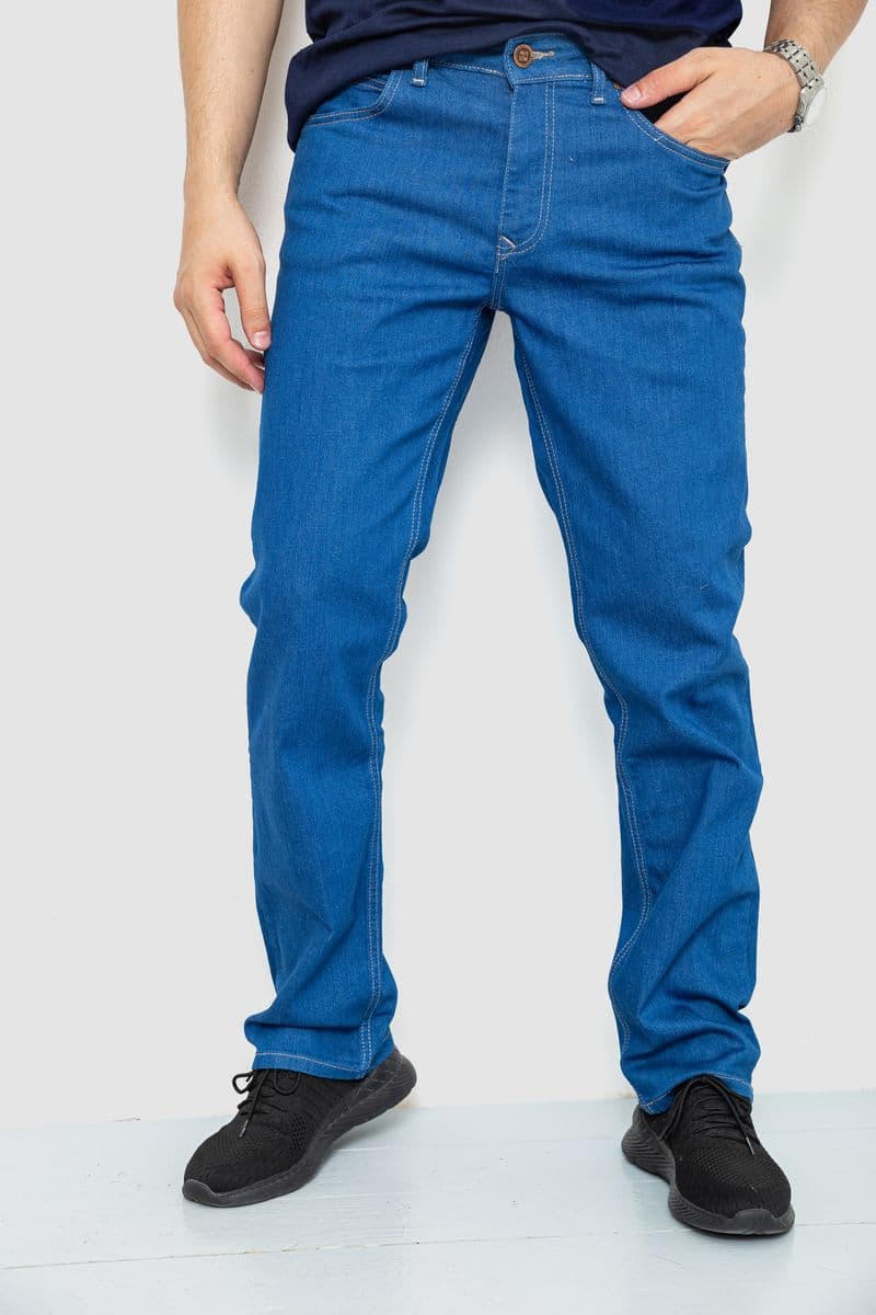 Джинси чоловічі однотонні, колір синій, 244R1941 - зображення 1