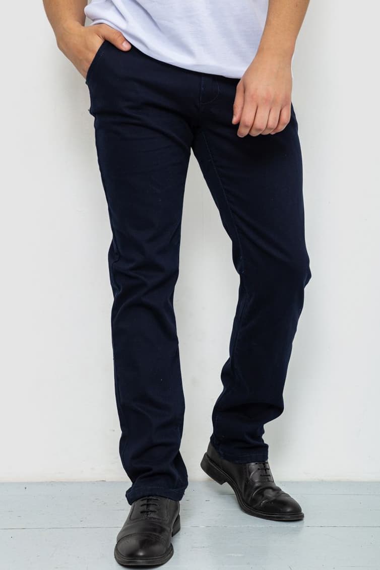 Штани чоловічі стрейч, колір темно-синій, 244RF803 - зображення 1