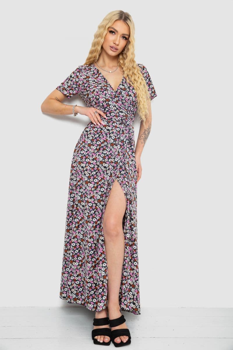 Сарафан із принтом на запах, колір різноколір, 241R180 - зображення 1