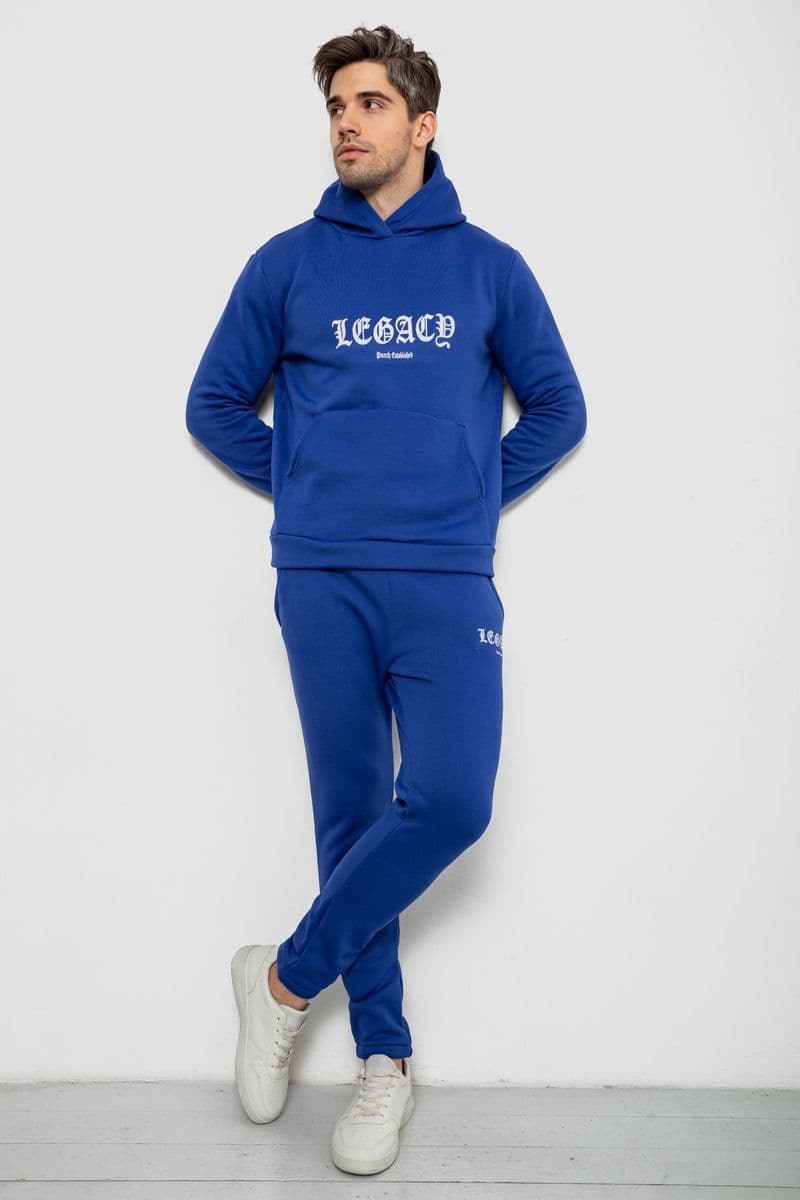 Спортивний костюм чоловічий на флісі, колір синій, 238R57046 - зображення 1