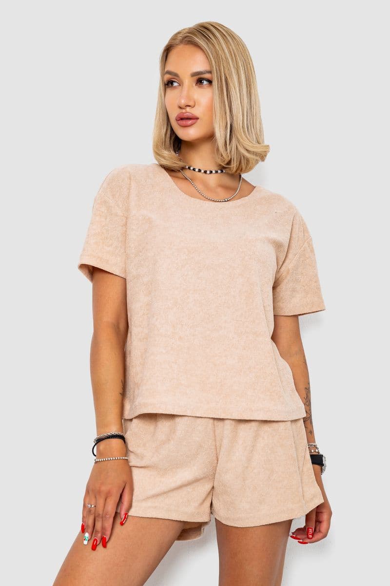 Жіноча піжама, колір бежевий, 102R367 - зображення 1