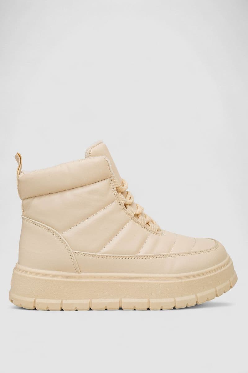 Черевики жіночі зимові на хутрі, колір бежевий, 248RMB15 - зображення 1