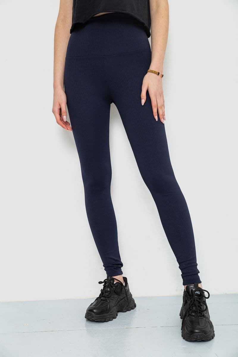 Лосини жіночі в рубчик, колір темно-синій, 241R101 - зображення 1