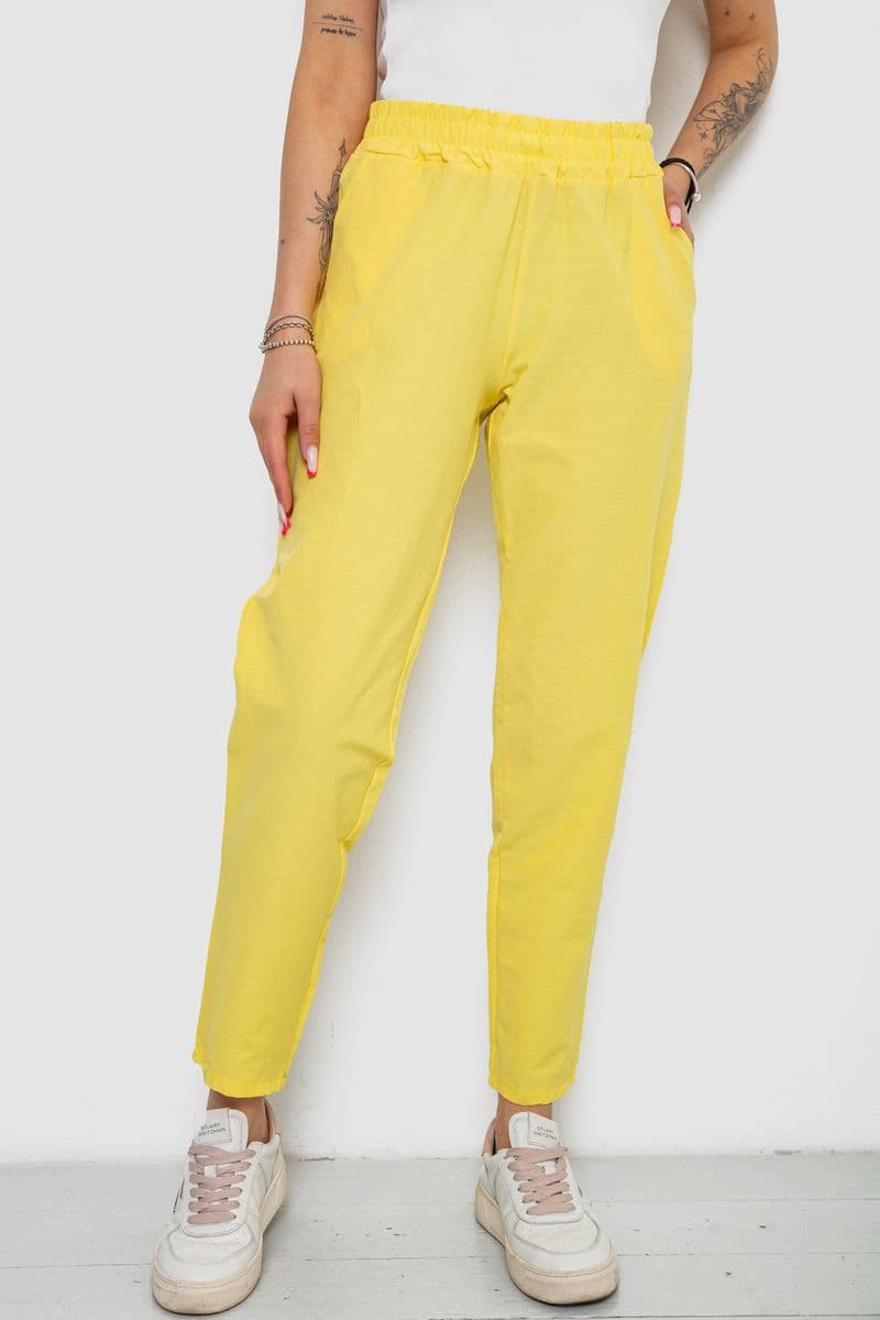 Штани жіночі, колір жовтий, 238R316 - зображення 1