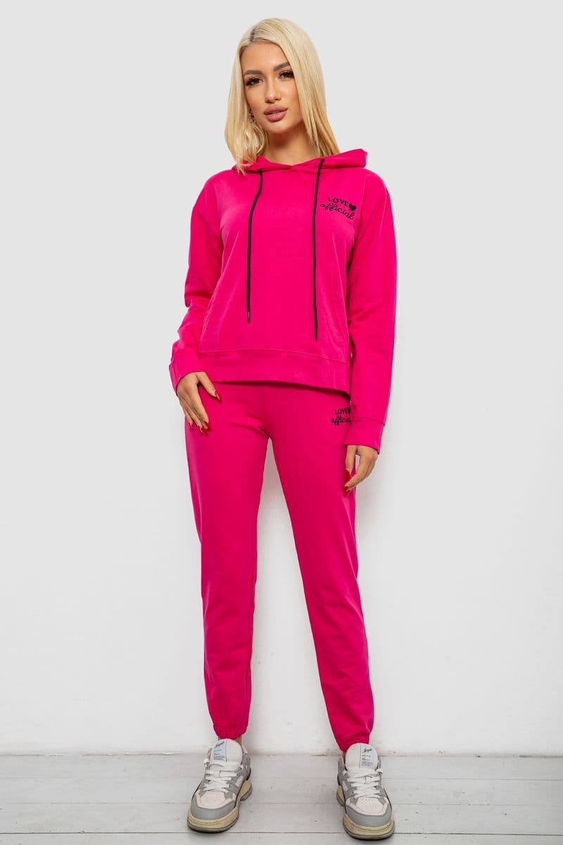 Спортивний костюм жіночий двонитка, колір рожевий, 214R1419-005 - зображення 1