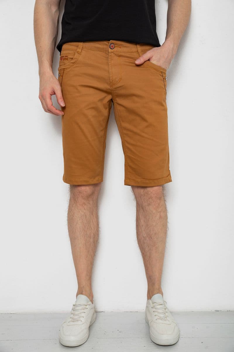 Шорти чоловічі однотонні, колір коричневий, 238R2469 - зображення 1