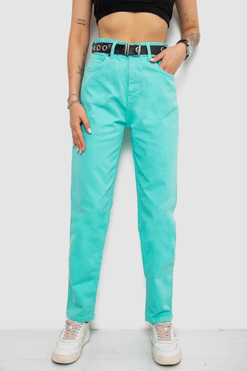 Джинси жіночі, колір м'ятний, 182R00282 - зображення 1