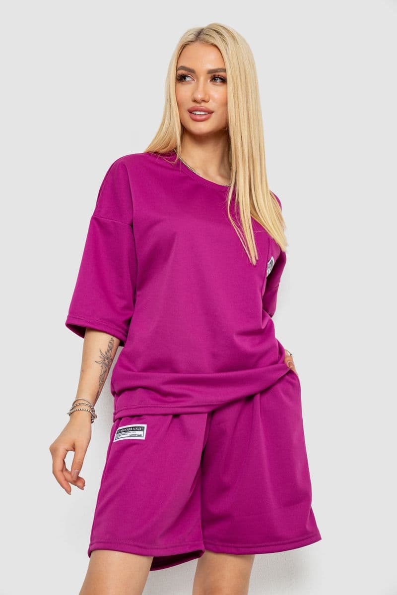 Костюм жіночий однотонний, колір фуксія, 238R116-1 - зображення 1