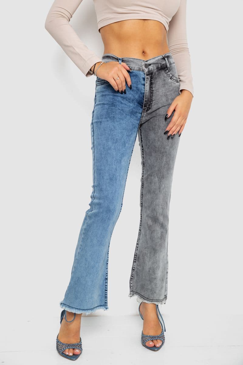 Джинси жіночі розкльошені, колір сіро-синій, 247R904 - зображення 1