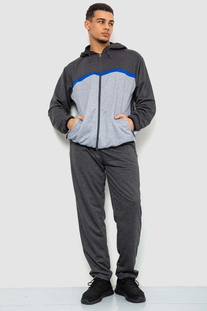 Спорт костюм чоловічий, колір темно-сірий, 244R9133 - зображення 1