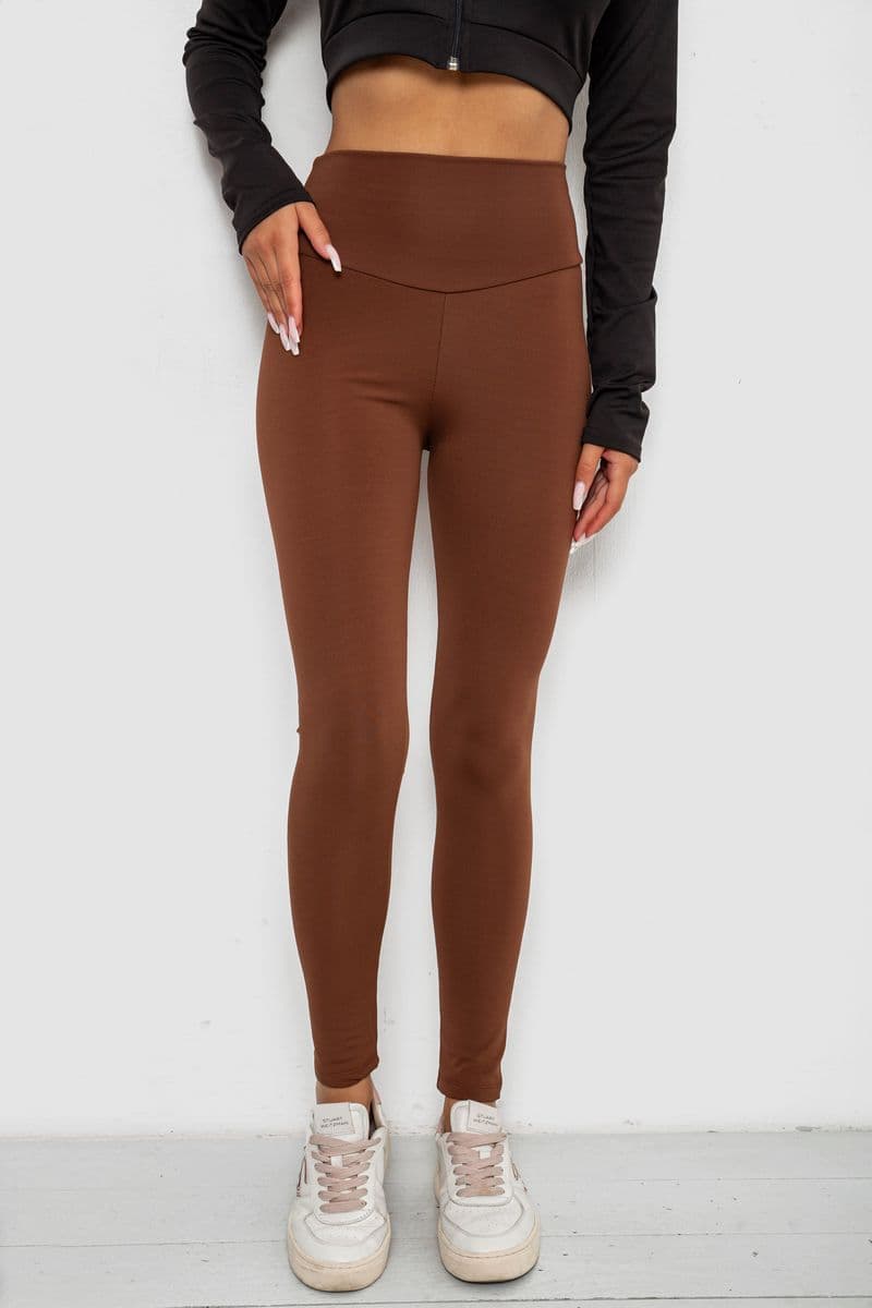 Лосини однотонні, колір коричневий, 238R57308 - зображення 1
