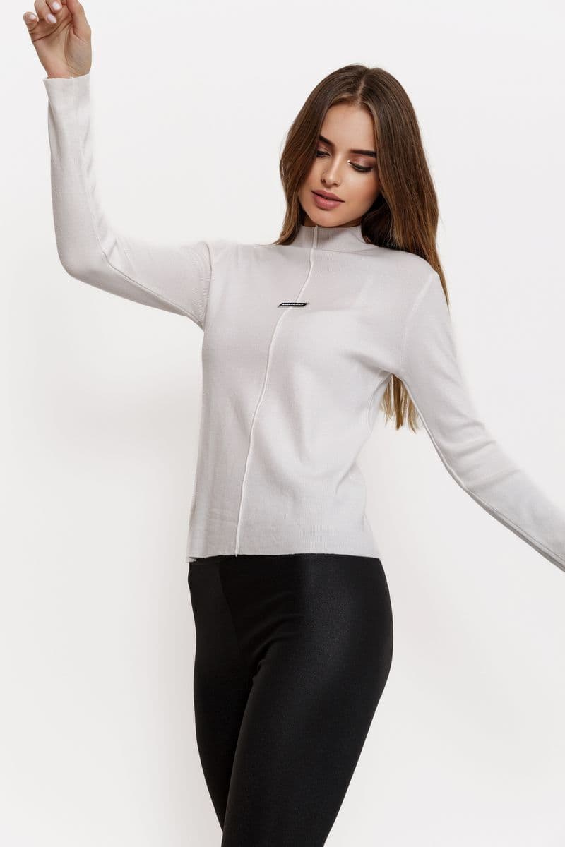 Гольф жіночий трикотажний, колір білий, 204R008 - зображення 1