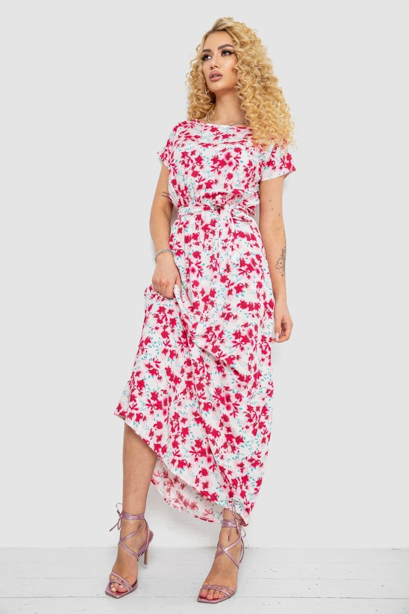 Сукня з принтом, колір молочно-рожевий, 214R0228-8 - зображення 1