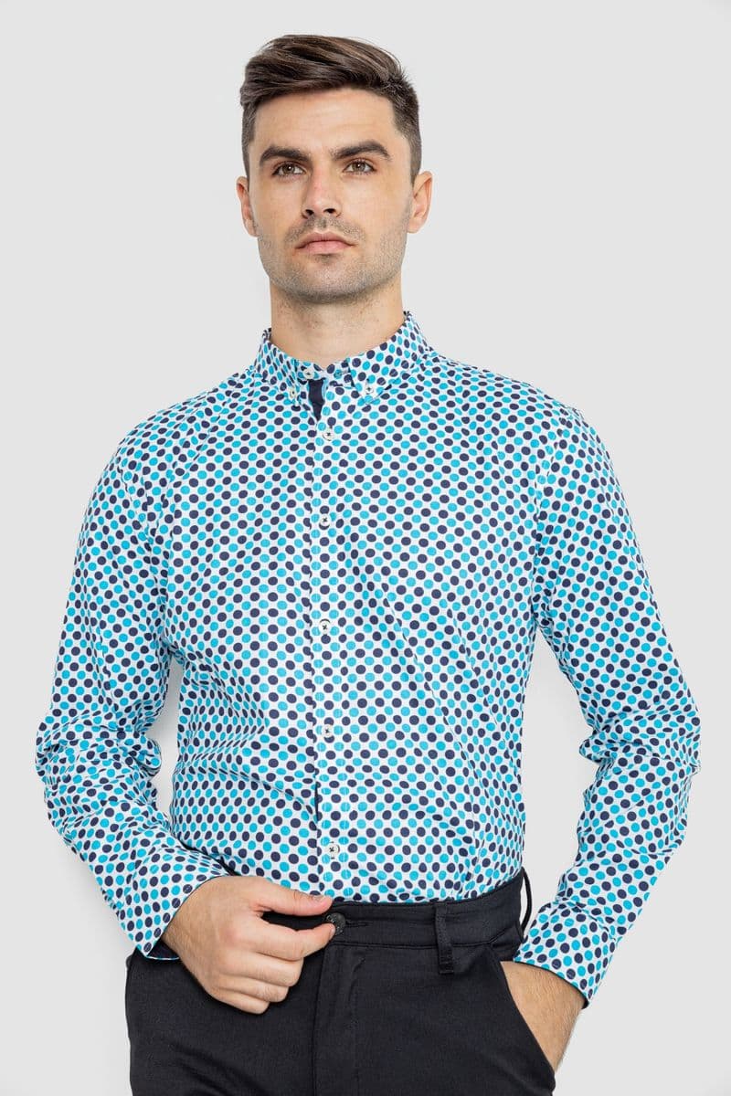 Сорочка чоловіча повсякденна, колір біло-блакитний, 247R401 - зображення 1