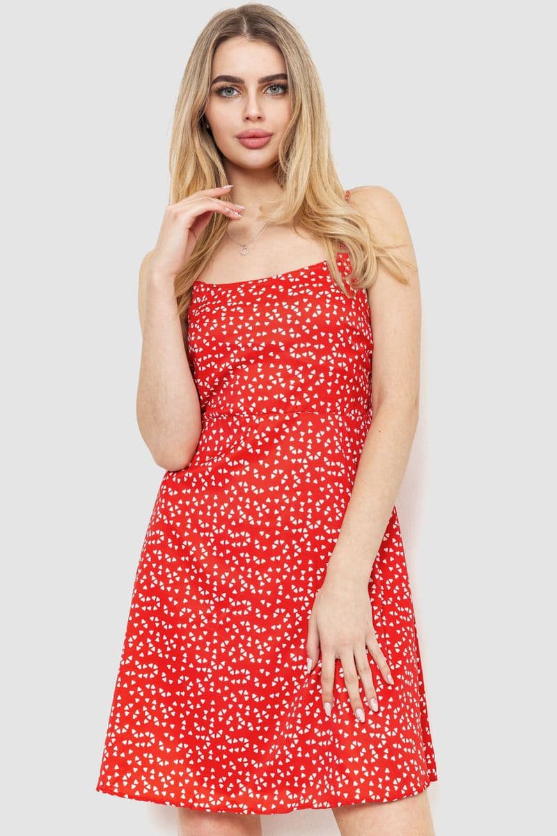 Сарафан з принтом, колір червоно-білий, 129R1056 - зображення 1