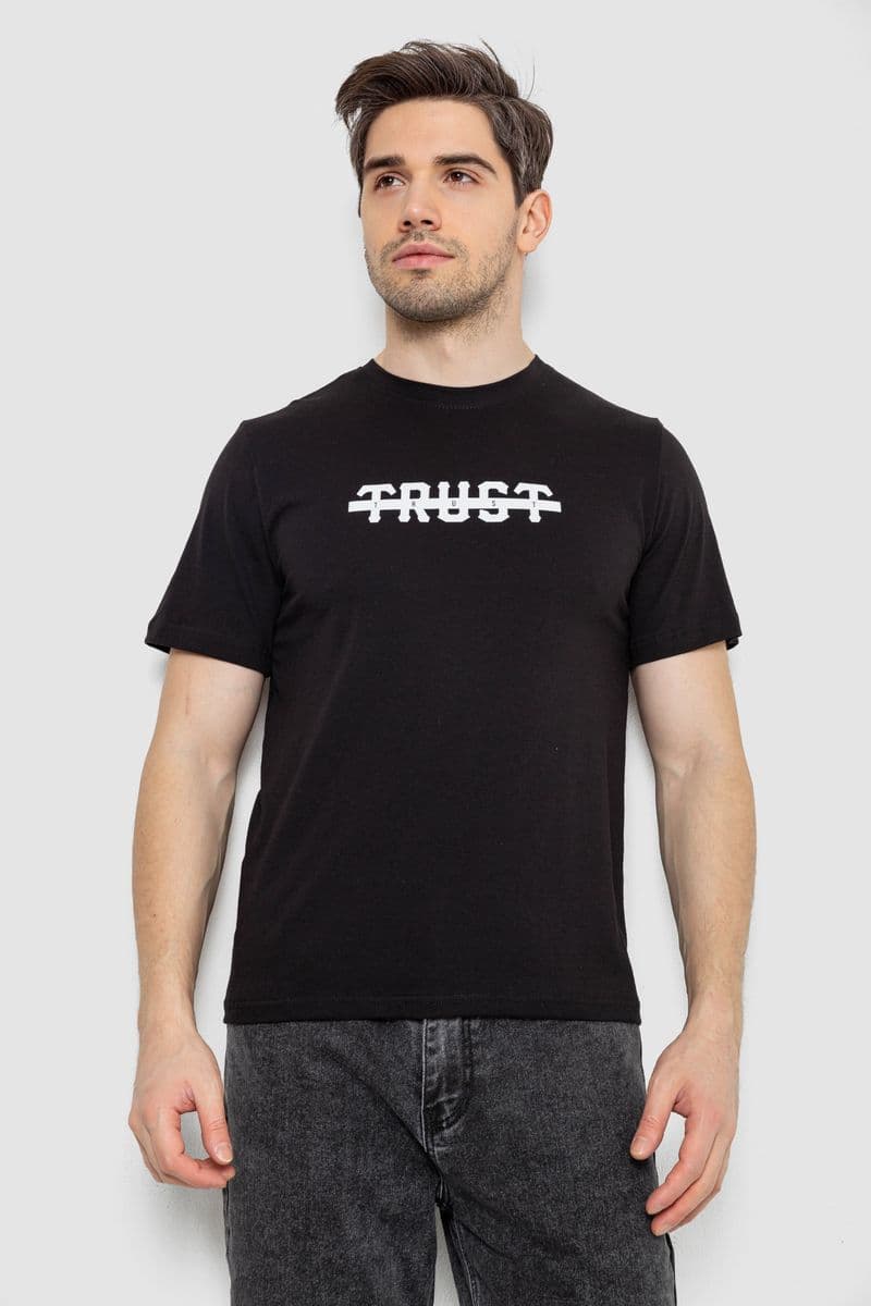 Футболка чоловіча з принтом, колір чорний, 241R1902 - зображення 1