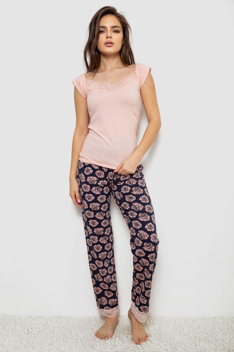 Піжама жіноча, колір персиковий, 243R1484-028 - зображення 1