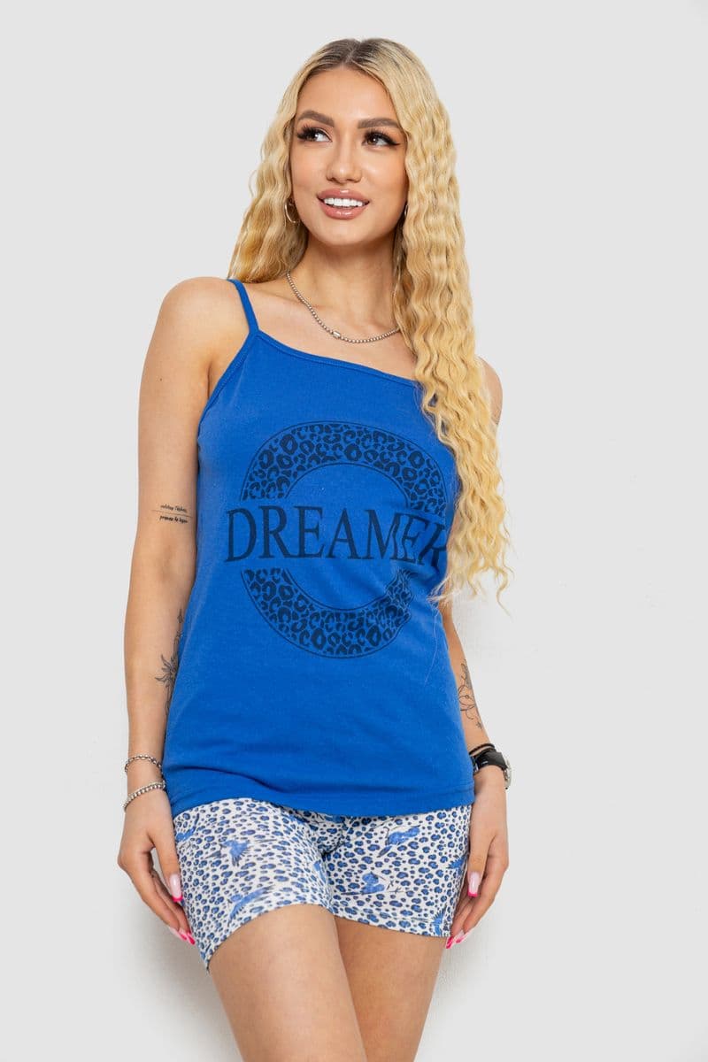 Жіноча піжама з принтом, колір синій, 238R3145 - зображення 1