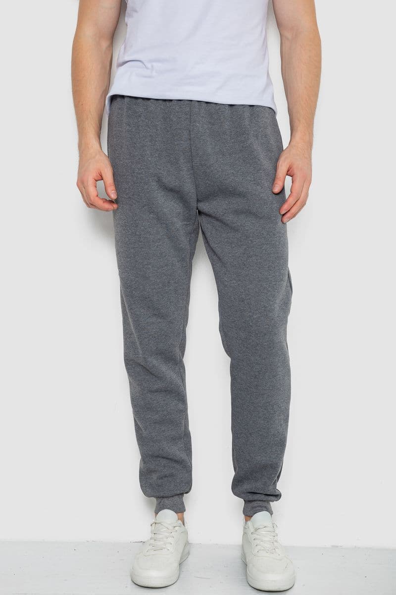 Спортивні штани чоловічі на флісі, колір сірий, 244ROP09 - зображення 1