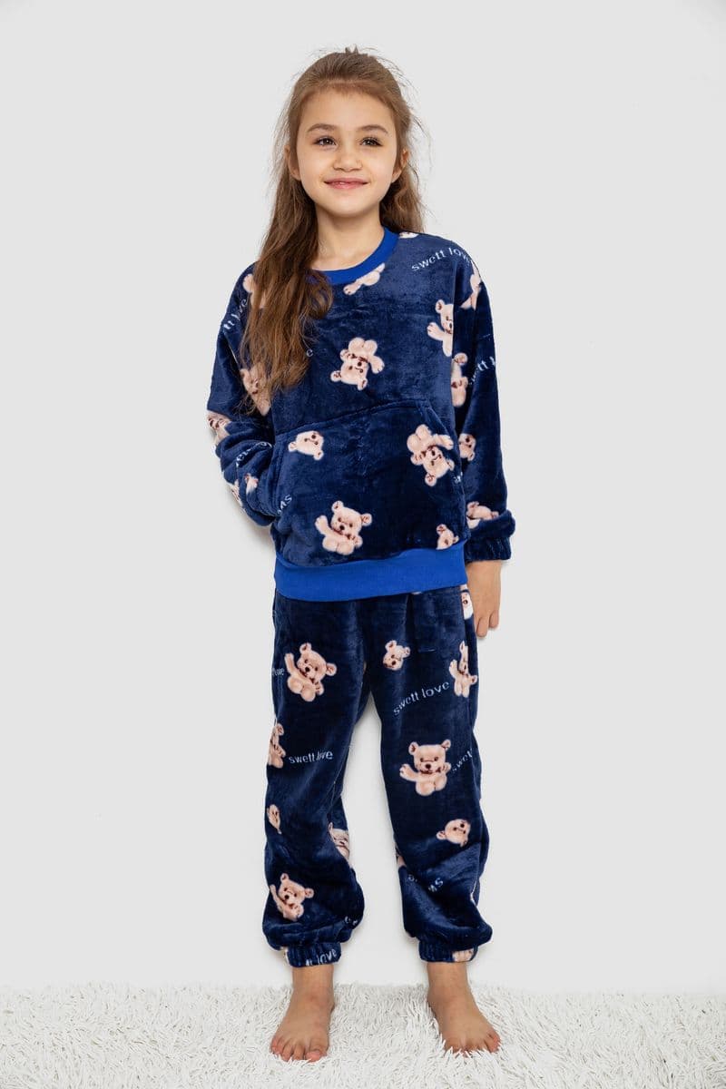 Піжама дитяча плюшева унісекс, колір синій, 102R1538 - зображення 1