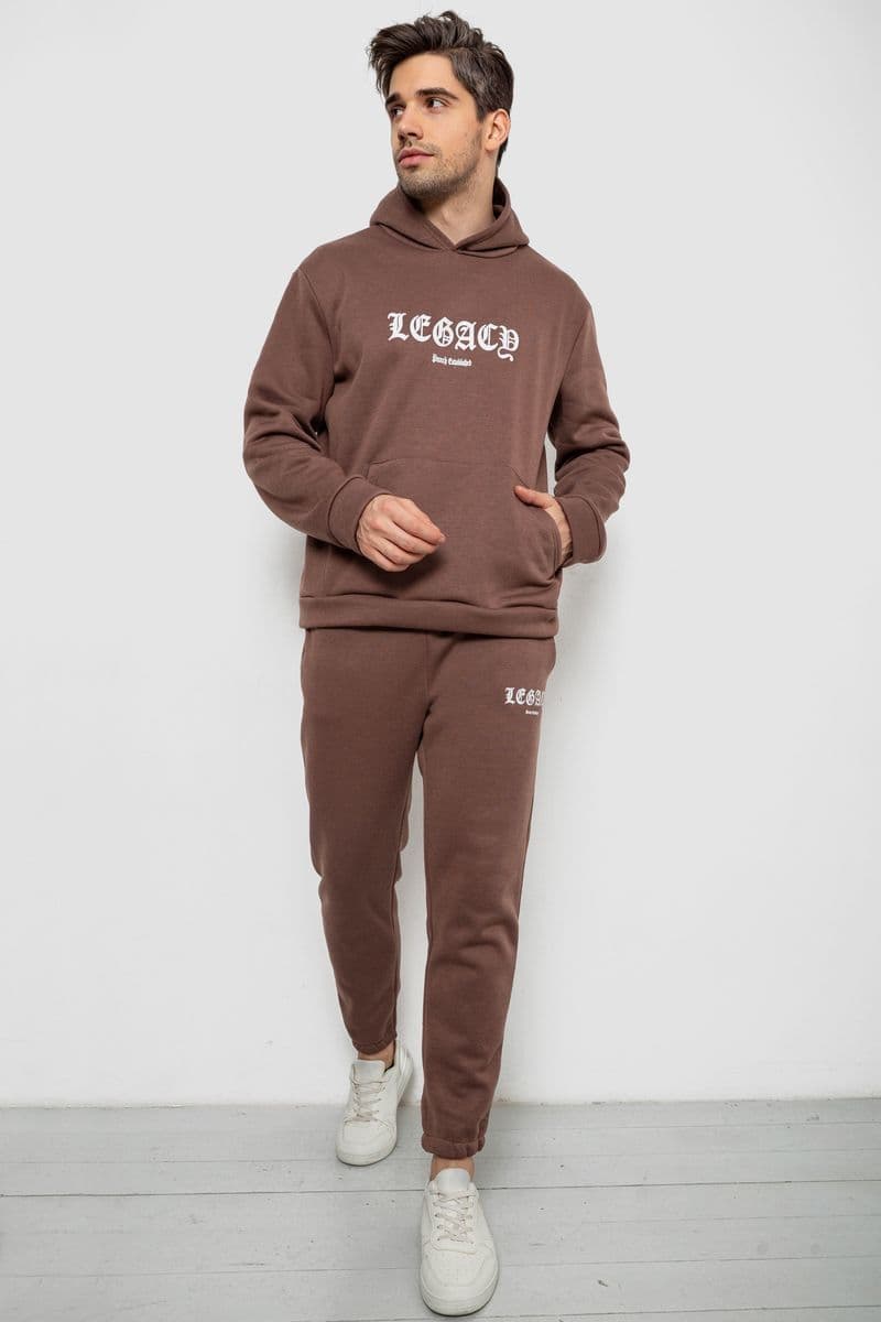 Спортивний костюм чоловічий на флісі, колір мокко, 238R57046 - зображення 1