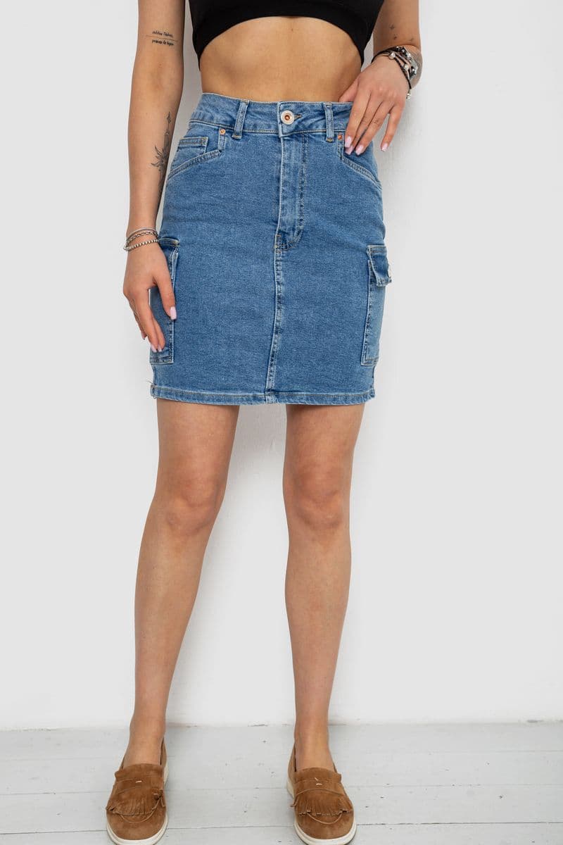 Спідниця жіноча джинсова, колір синій, 182R1459 - зображення 1