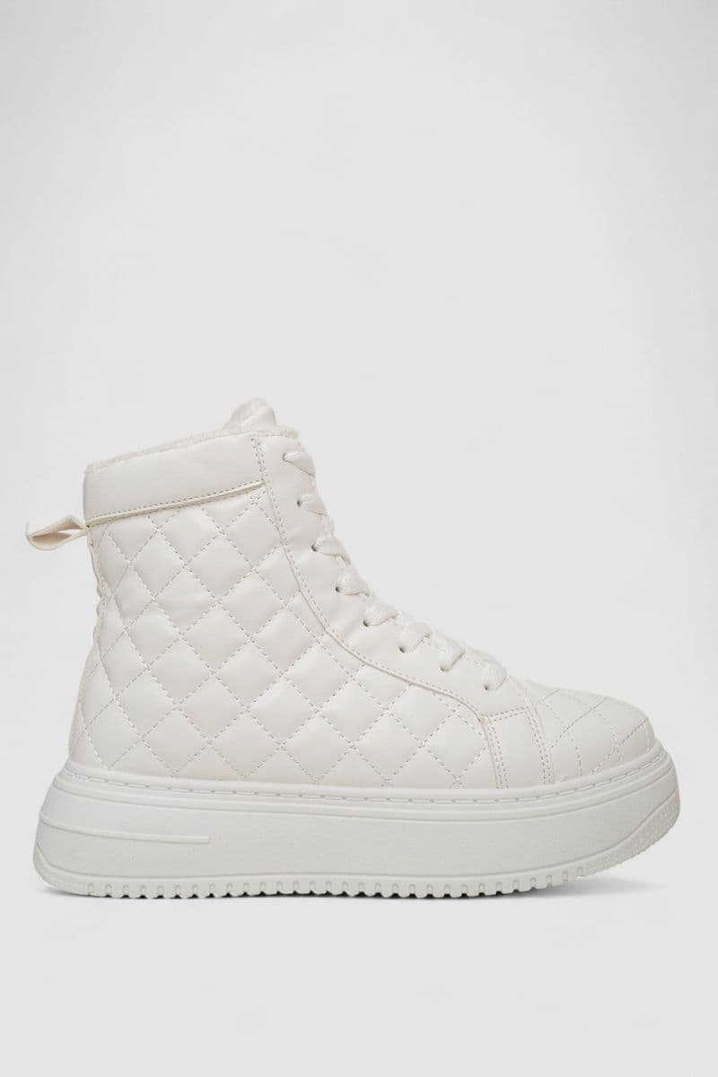 Кеди жіночі на хутрі, колір білий, 248RK05 - зображення 1