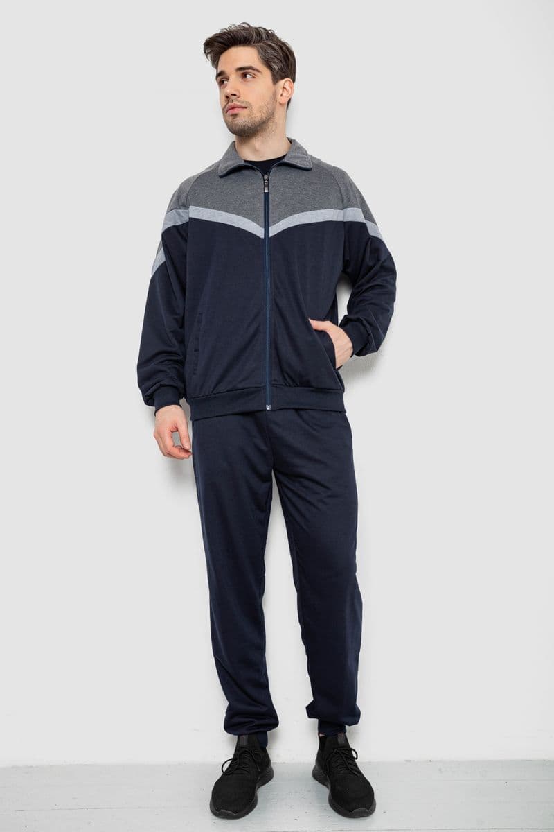 Спортивний костюм чоловічий, колір сіро-синій, 244R9147 - зображення 1
