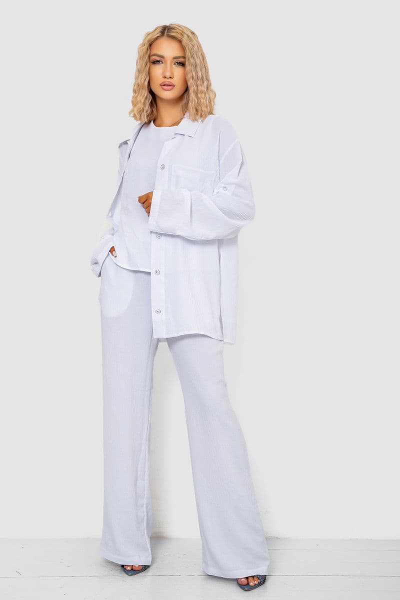 Костюм жіночий трійка, колір білий, 102R5255 - зображення 1