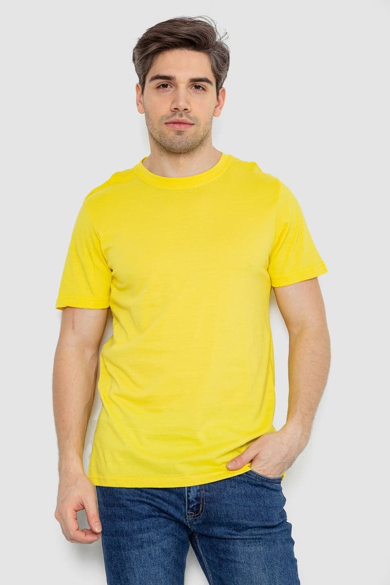 Футболка чоловіча базова білизняна, колір жовтий, 244R121 - зображення 1