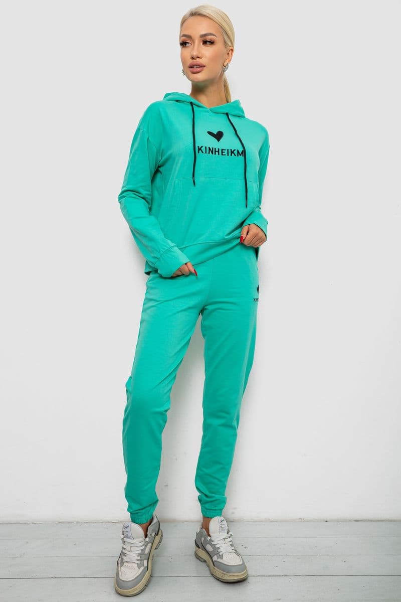 Спортивний костюм жіночий двонитка, колір м'ятний, 214R1419-007 - зображення 1