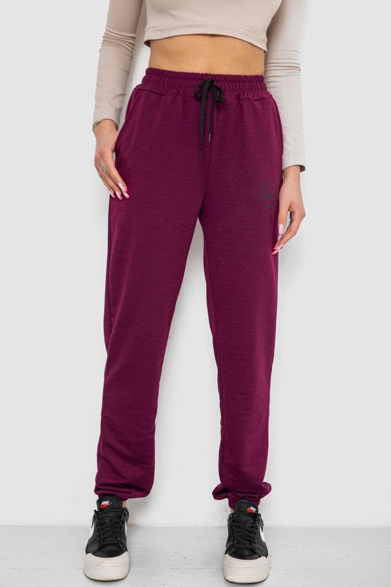 Спортивні штани жіночі, колір сливовий, 238R121 - зображення 1