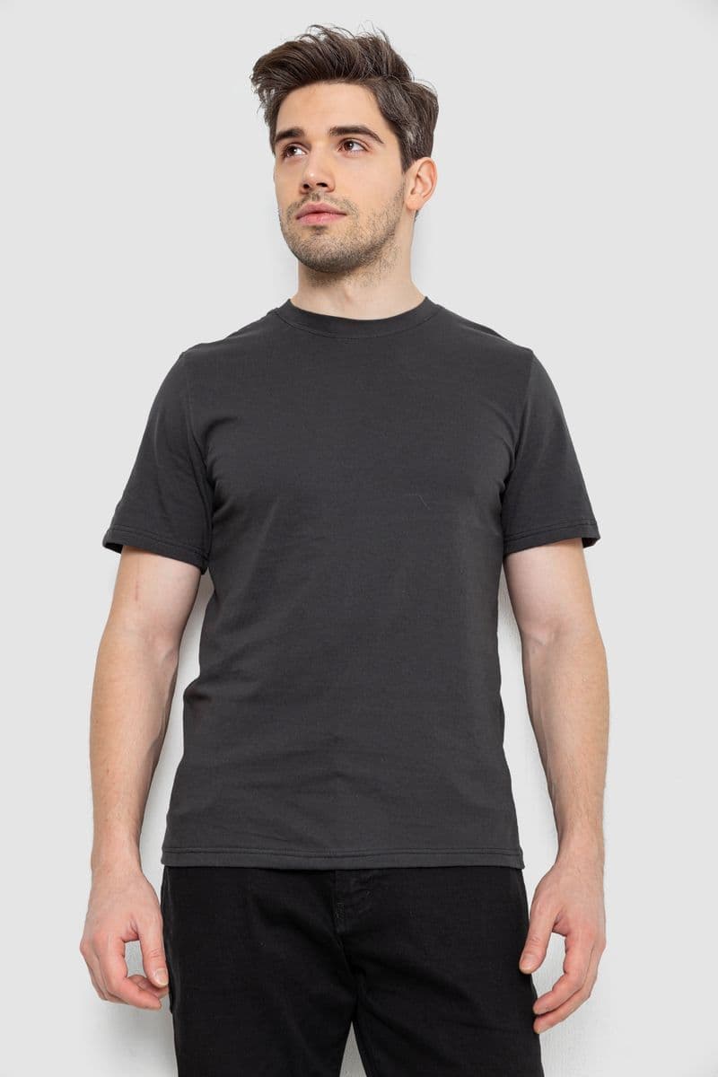 Футболка чоловіча з принтом, колір темно-сірий, 241R1907 - зображення 1