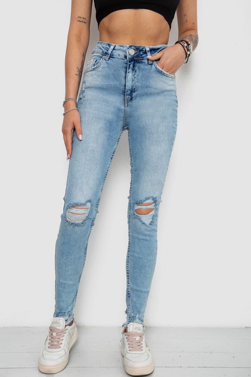 Джинси жіночі, колір блакитний, 182R10001 - зображення 1