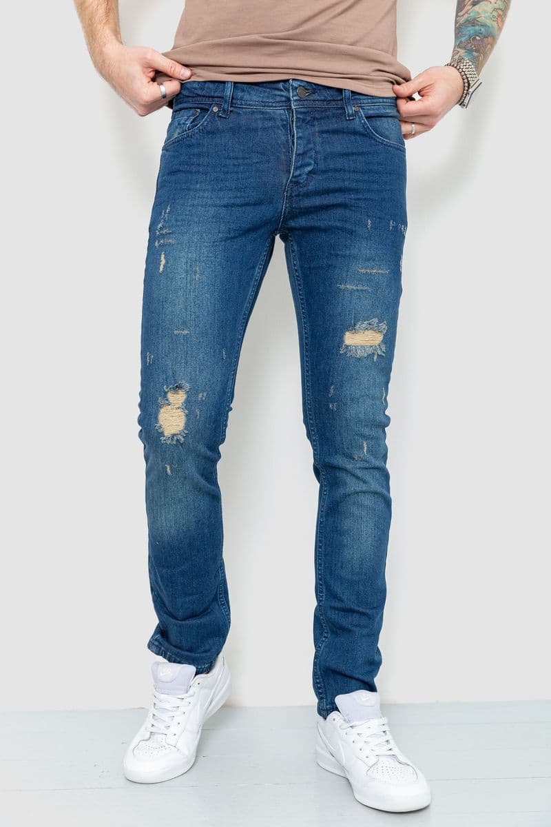 Джинси чоловічі рвані, колір синій, 157R4484 - зображення 1
