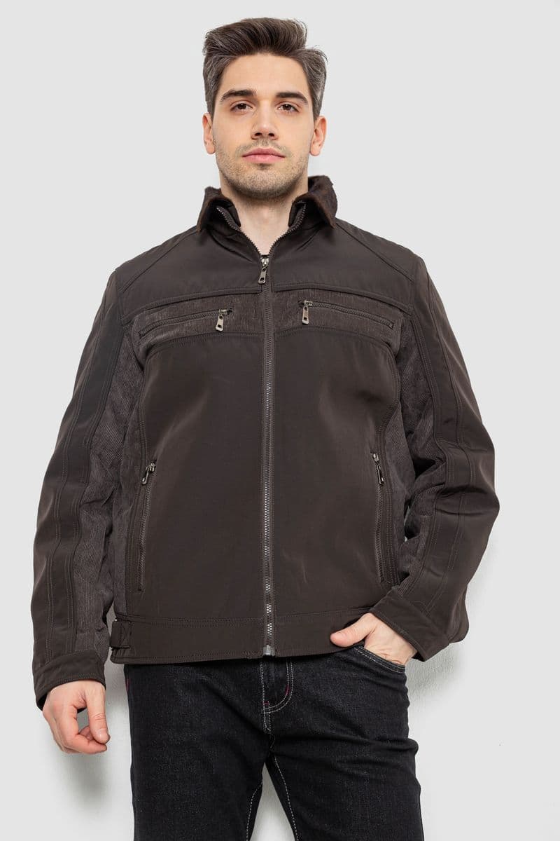 Куртка чоловіча демісезонна, колір темно-коричневий, 244R1128 - зображення 1