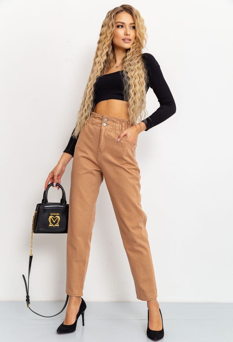 Джинси жіночі, колір бежевий, 164R2088 - зображення 1