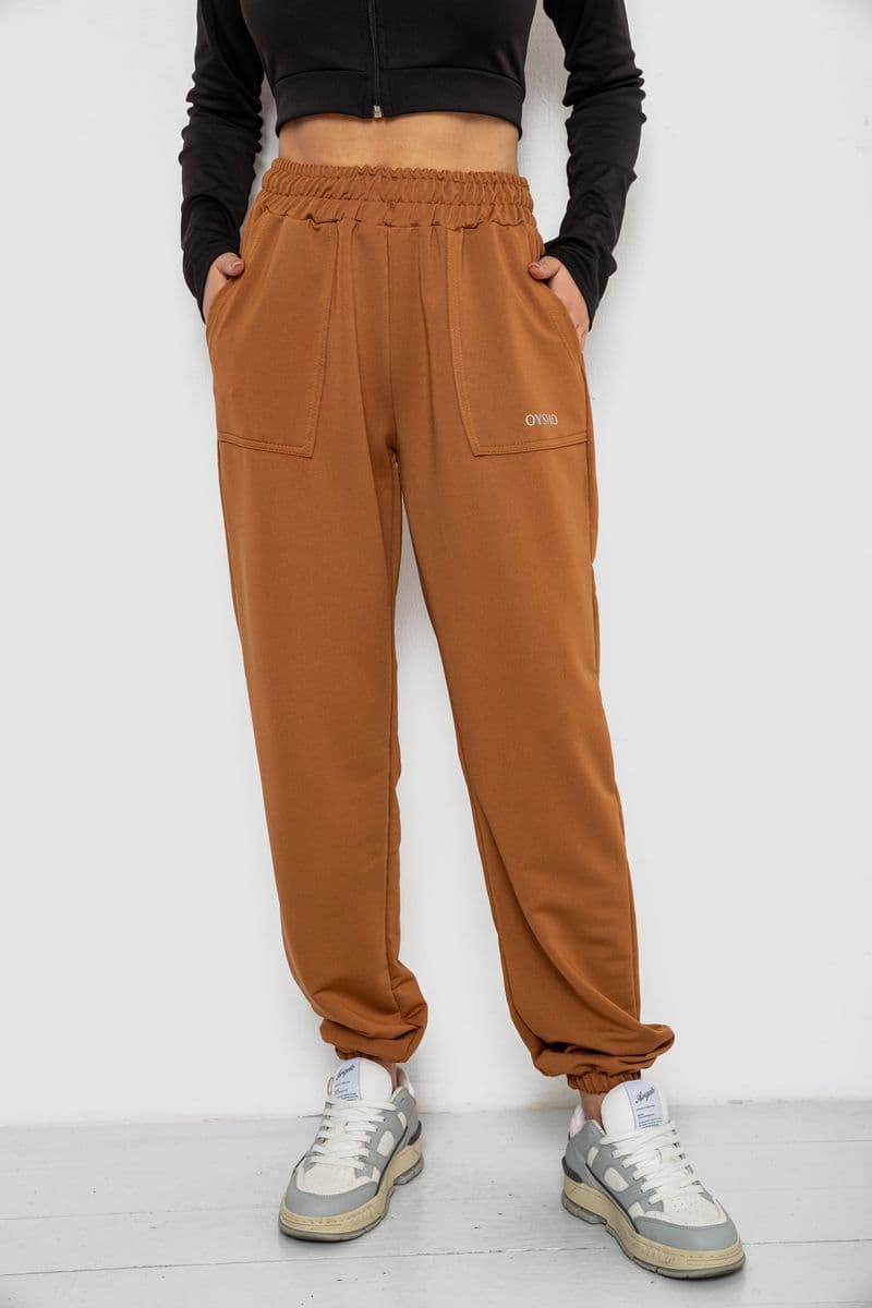 Спортивні штани жіночі, колір коричневий, 238R325-1 - зображення 1