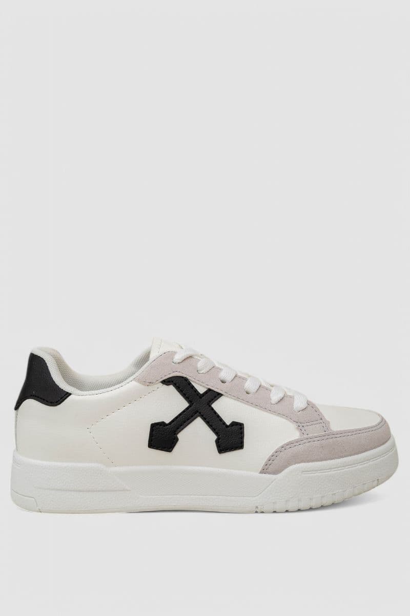 Кеди жіночі, колір біло-чорний, 248RAD15 - зображення 1