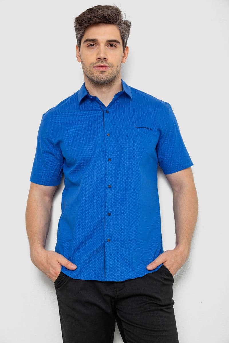 Сорочка чоловіча з принтом, колір електрик, 214R7128 - зображення 1