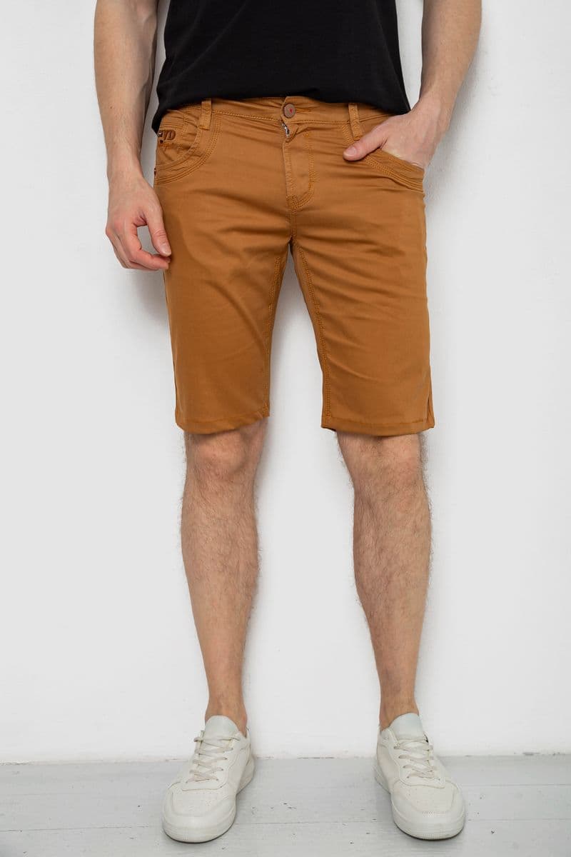 Шорти чоловічі однотонні, колір коричневий, 238R2466 - зображення 1