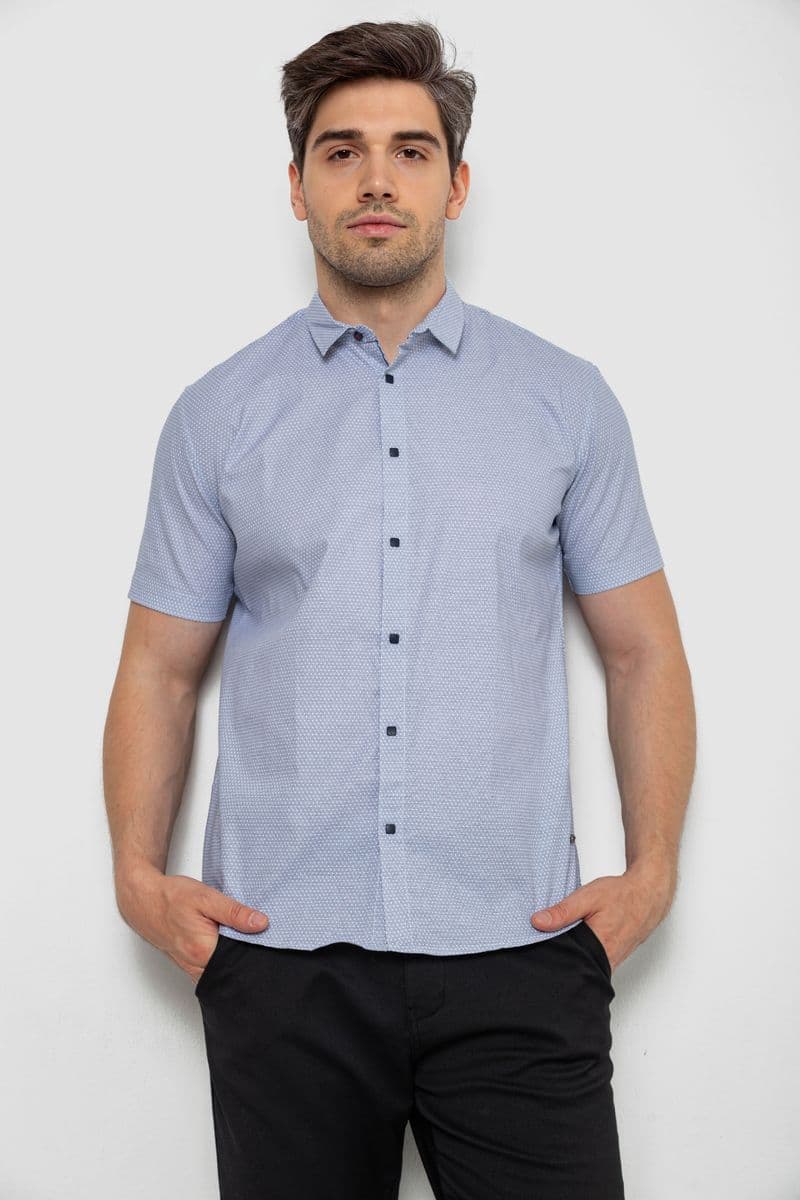Сорочка чоловіча з коротким рукавом, колір сірий, 214R6917-16 - зображення 1