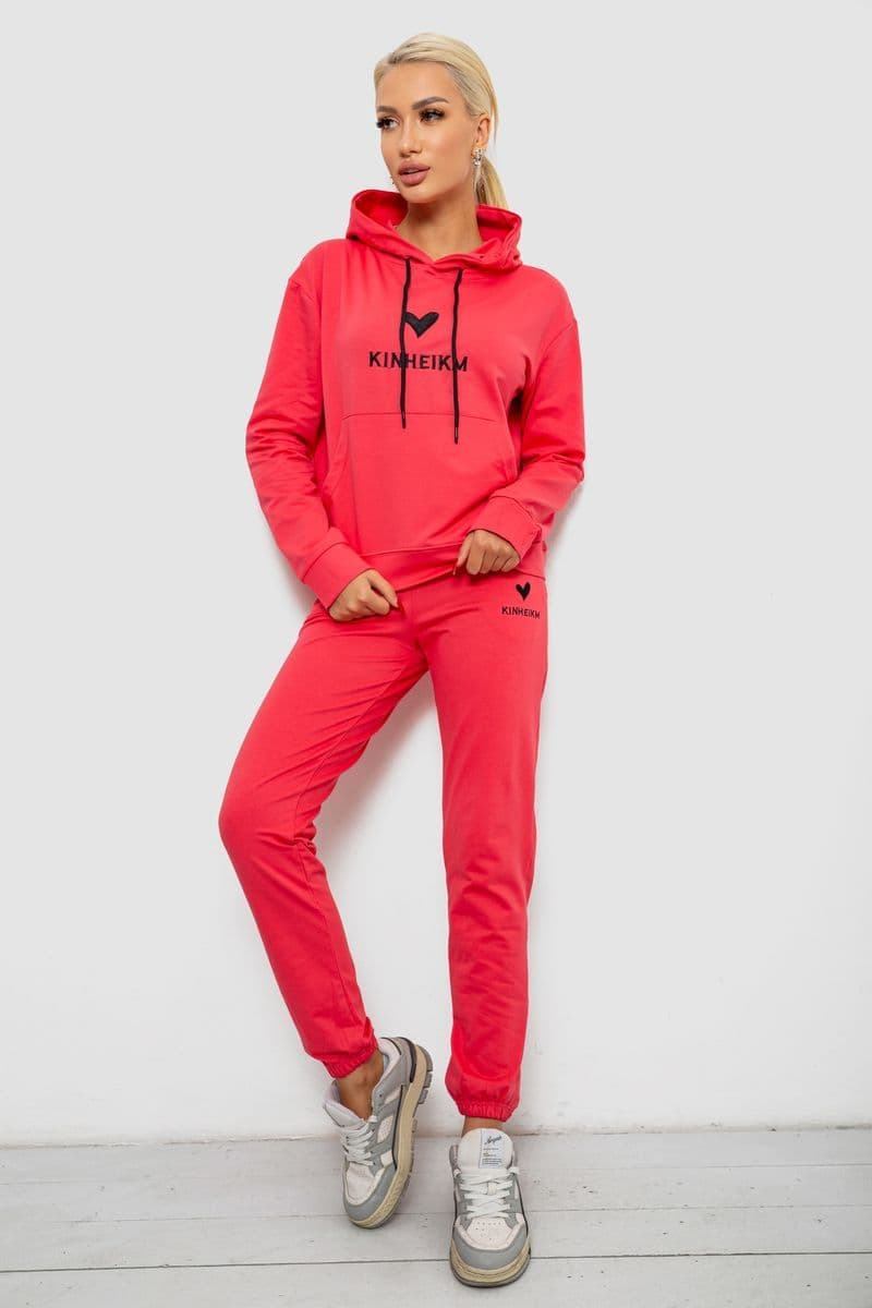 Спортивний костюм жіночий двонитка, колір кораловий, 214R1419-007 - зображення 1