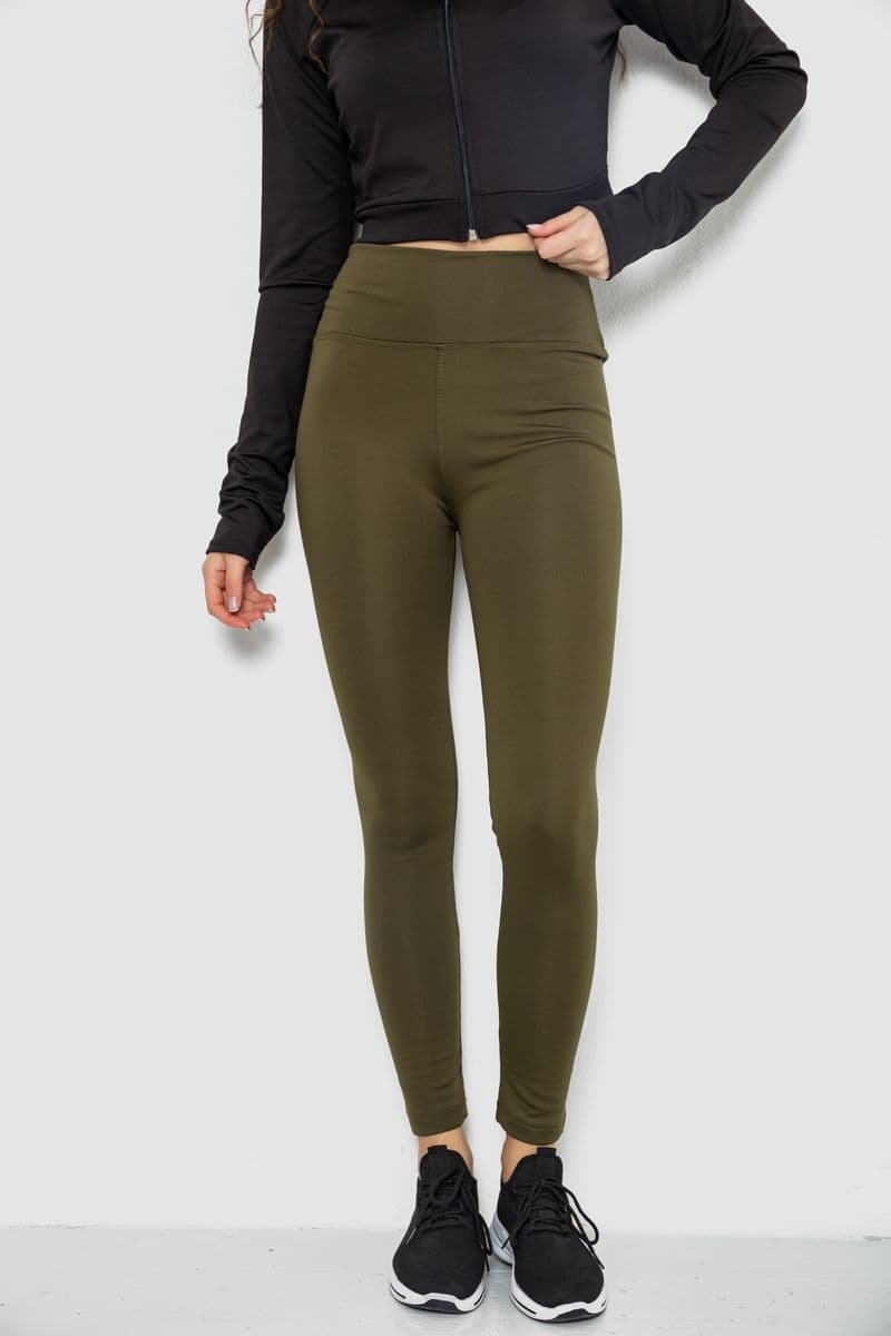 Лосини утеплені, колір хакі, 243R051-4 - зображення 1