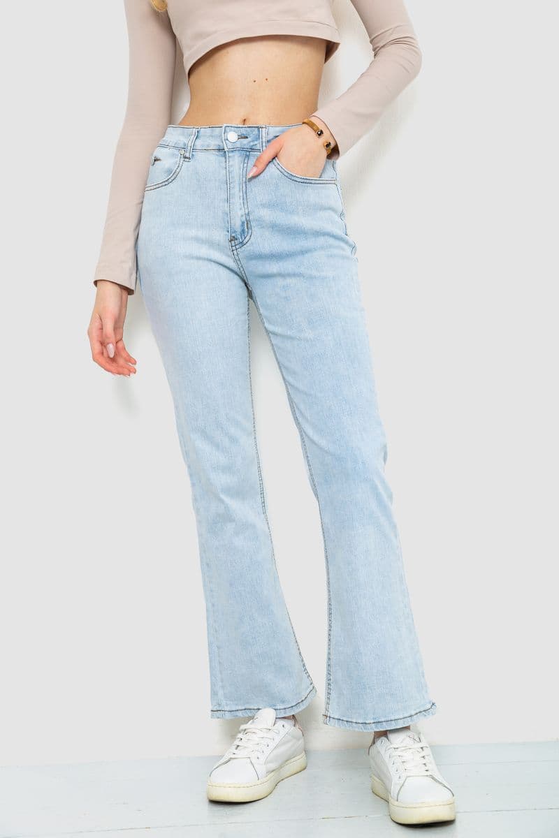 Джинси жіночі стрейч, колір блакитний, 129R0057 - зображення 1