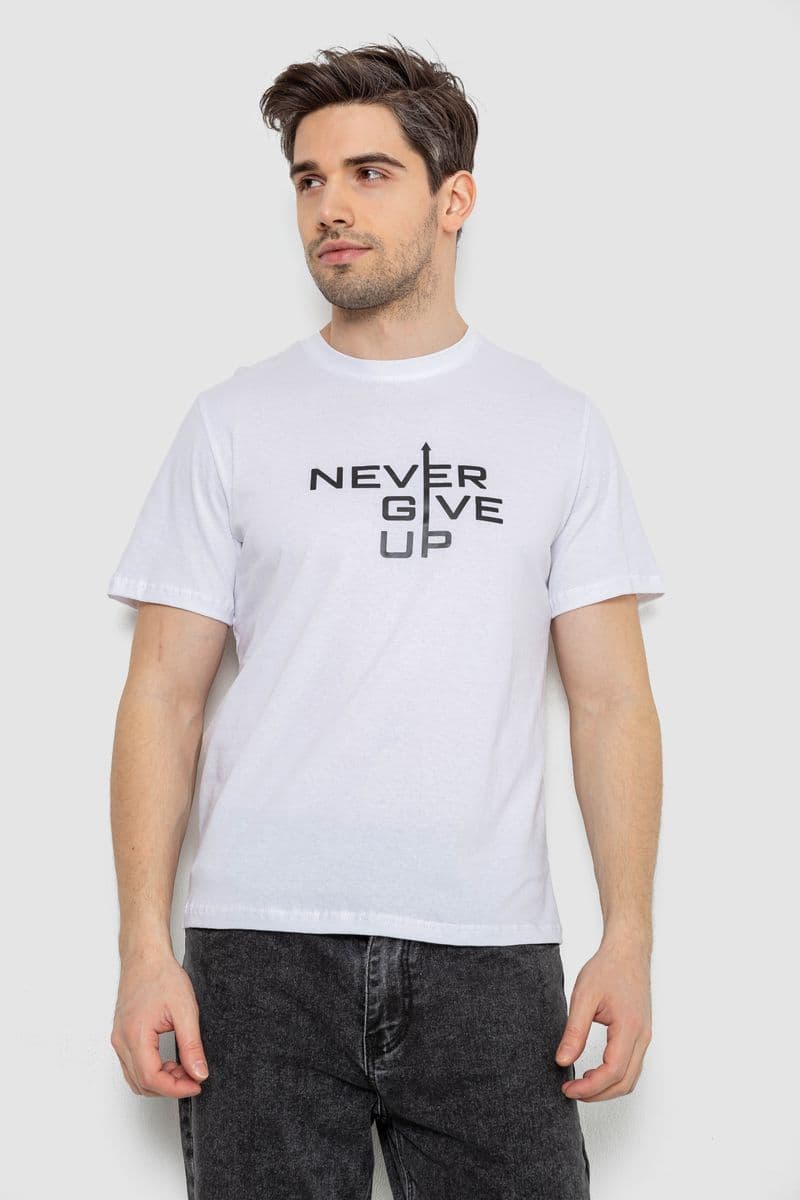Футболка чоловіча з принтом, колір білий, 241R1905 - зображення 1