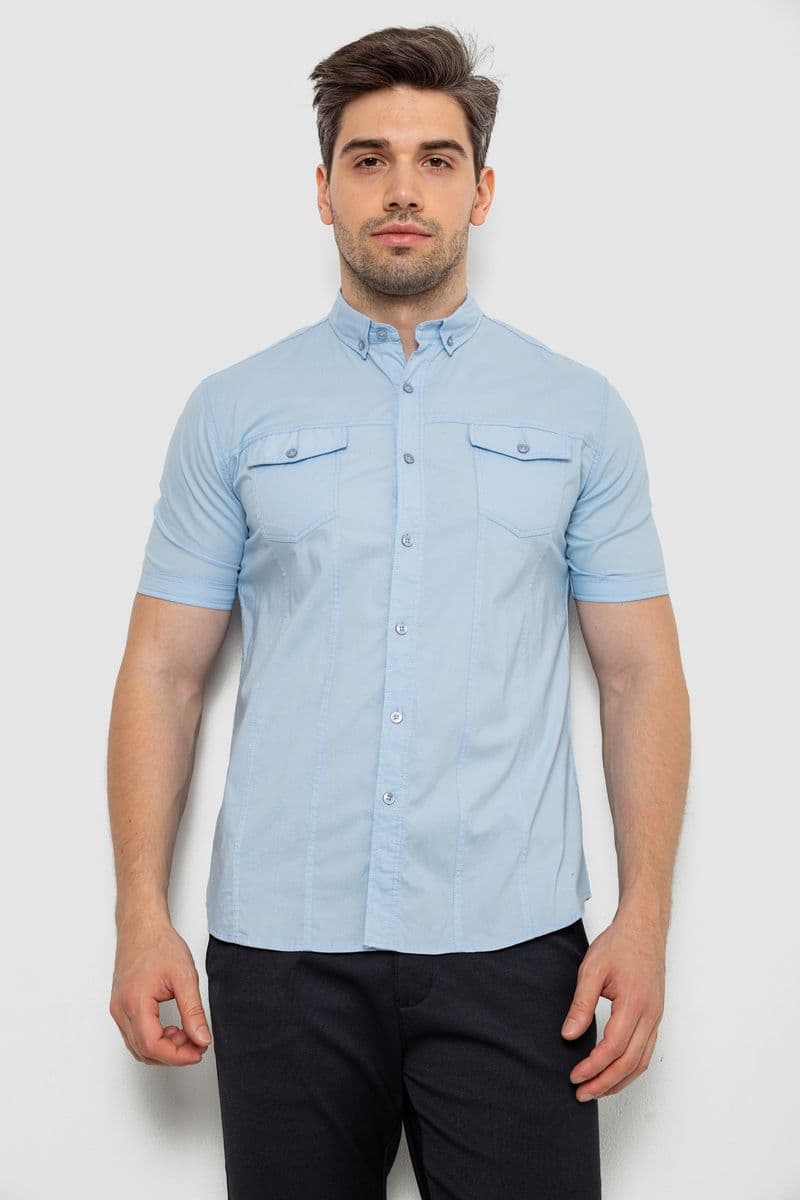 Сорочка чоловіча однотонна, колір блакитний, 214R6917-2 - зображення 1