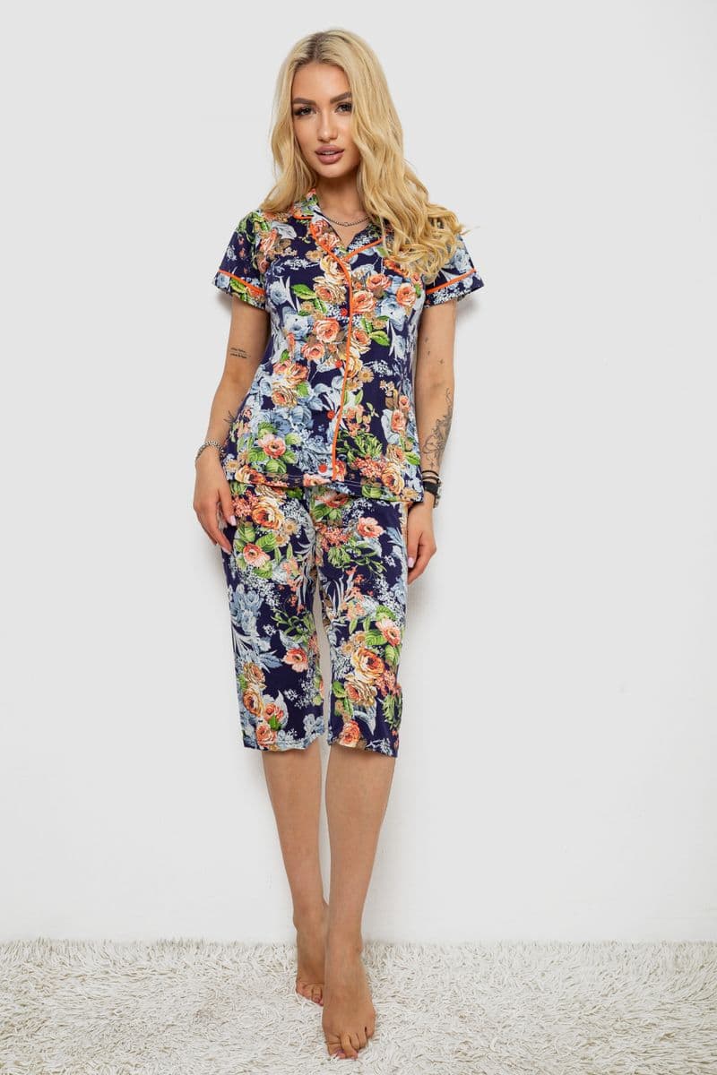 Піжама жіноча, колір синій, 243R19016 - зображення 1